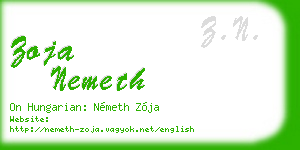zoja nemeth business card